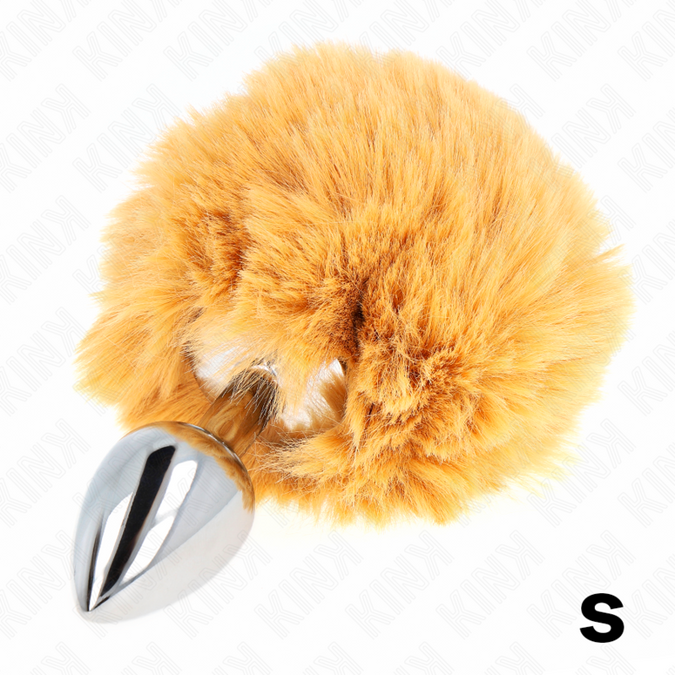 Kink – Stainless Steel Plug 7 X 3 Cm With Beige Faux Fur Rabbit Tail 8 Cm
