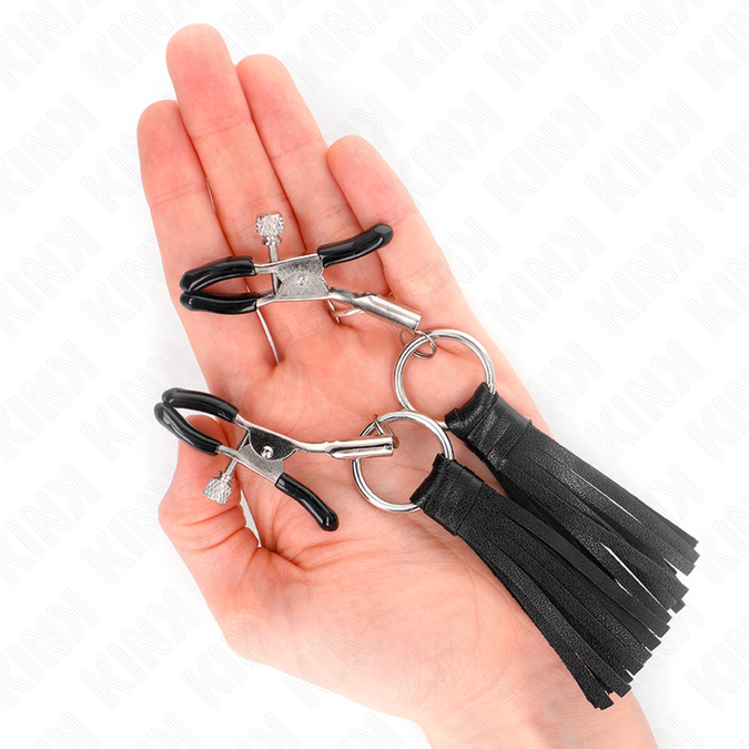 Kink – Leren Kwast Tepelklemmen 6 Cm