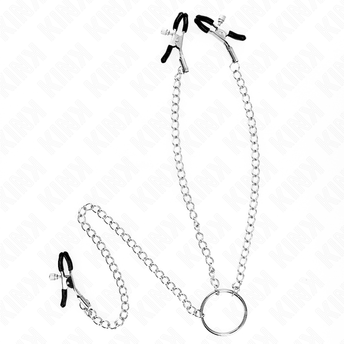 Kink – Drievoudige Tepel- en Clitorisbeklemmers met Ketting Model 0