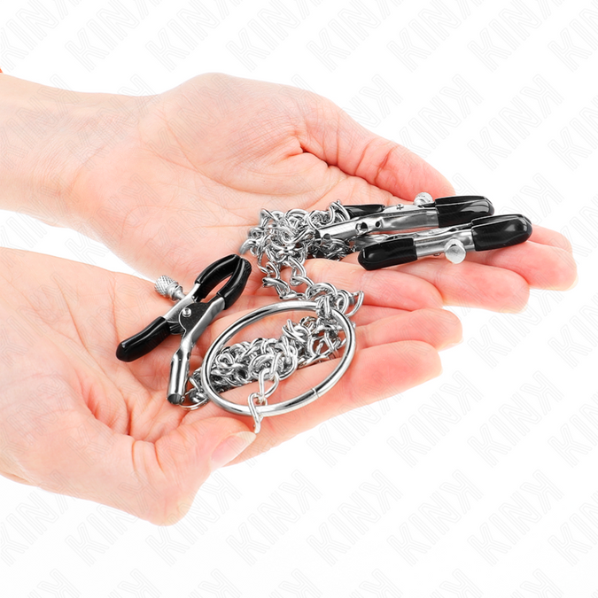 Kink – Drievoudige Tepel- en Clitorisbeklemmers met Ketting Model 0