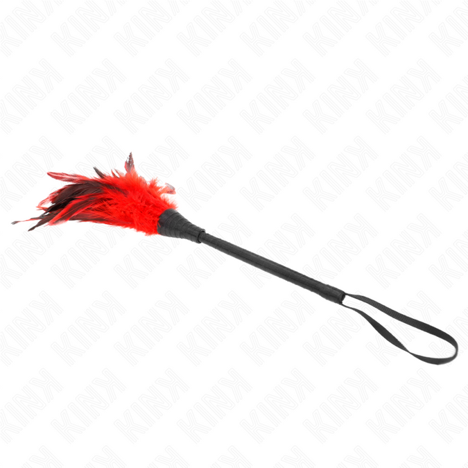 Pleasurements – Kink – Rote Dienstmädchen-Horn-förmige Kitzelfedern 36 cm