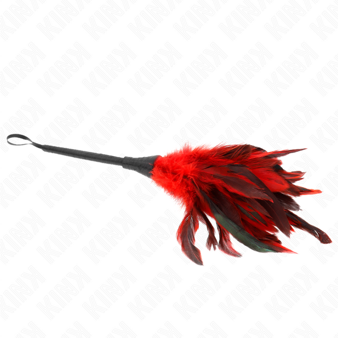 Pleasurements – Kink – Rote Dienstmädchen-Horn-förmige Kitzelfedern 36 cm