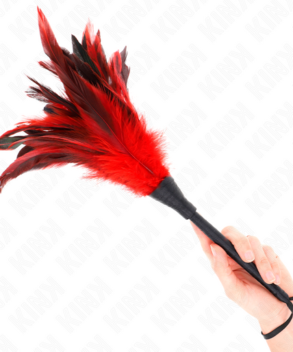 Pleasurements – Kink – Red Maids Horn – Shaped Tickle Feathers 36 Cm