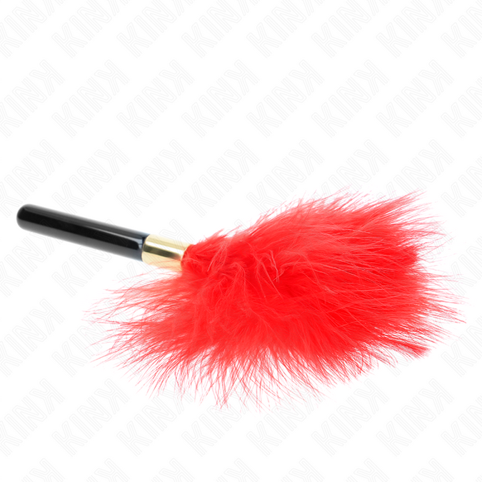 Pleasurements – Kink – Rote Goldene Metall-Kitzelfedern 18 cm