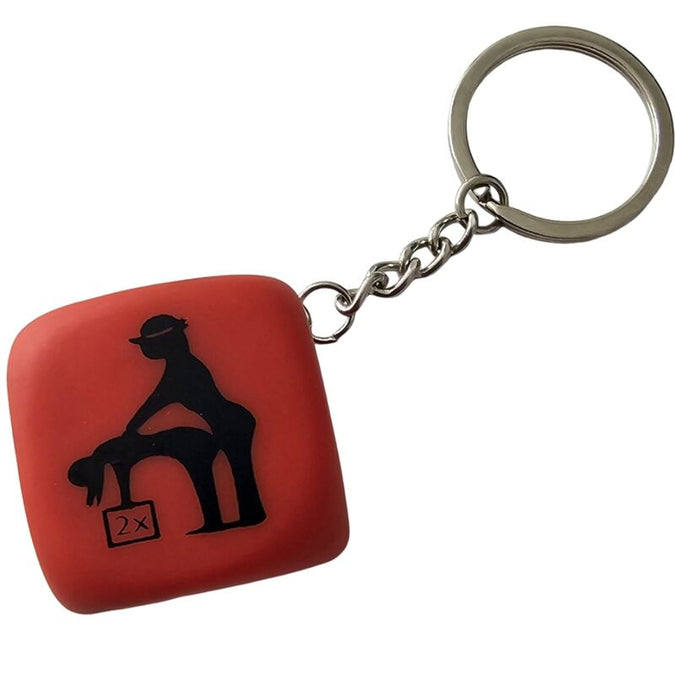 Diablo Picante – Rode Dobbelsteen Sleutelhanger met Poses