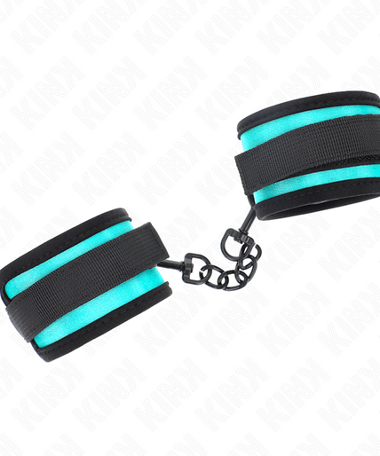 KINK - HOOK AND LOOP NYLON BIND WRIST RESTRAINTS BLACK-BLUE ADJUSTABLE 18-32 CM X 5 CM