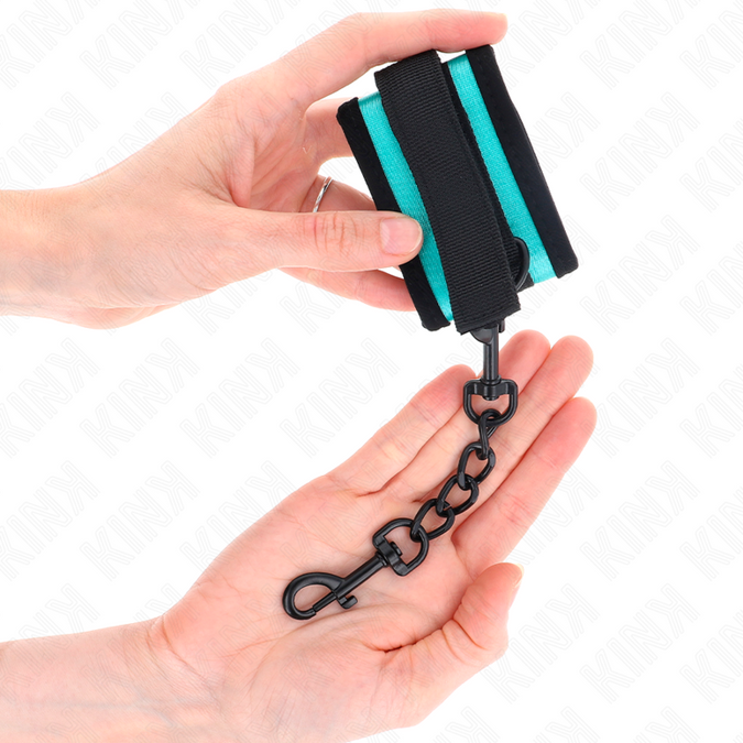 Kink – Hook And Loop Nylon Bind Wrist Restraints Black – Blue Adjustable 18 – 32 Cm X 5 Cm