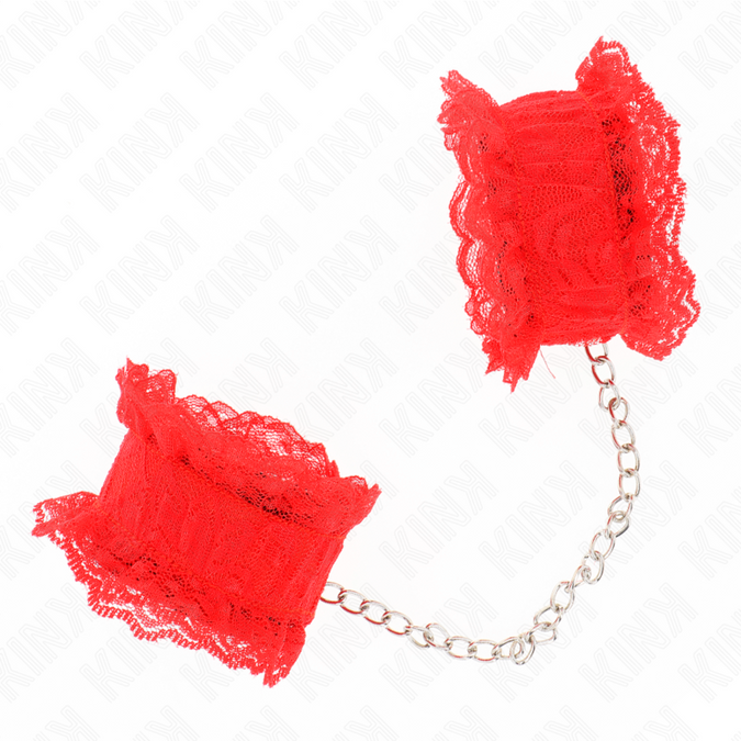 Kink – Elastische polsboeien van kant, rood