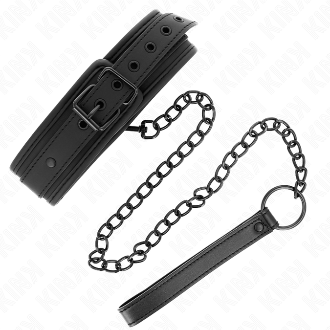 Kink – Neoprene Bondage Collar Model 1 With Belt 78 Cm Adjustable 37.5 X 49.5 Cm