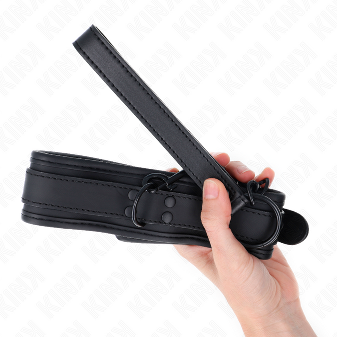 Kink – Neoprene Bondage Collar Model 1 With Belt 78 Cm Adjustable 37.5 X 49.5 Cm