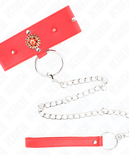 KINK - RED DIAMOND NECKLACE WITH BELT 65 CM AJDUSTABLE 35-51 CM X 7 CM