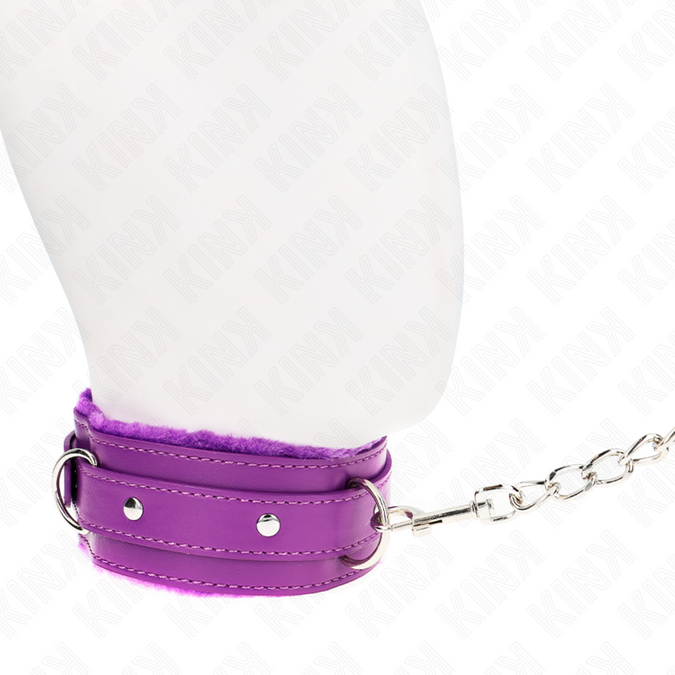 Kink – Halsband met riem 65 cm met beperkingen Paars 36 – 42 cm x 5,5 cm