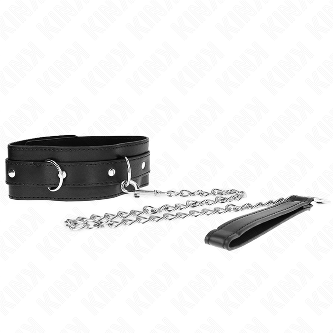 KINK – HALSBAND MET RIEM 65 CM MET BAND ZWART 54 X 4,5 CM