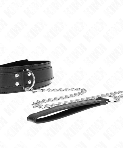 KINK - NECKLACE WITH STRAP 65 CM SILVER BUCKLES ADJUSTABLE 33-46 CM X 5.5 CM
