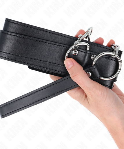 KINK - NECKLACE WITH STRAP 65 CM SILVER BUCKLES ADJUSTABLE 33-46 CM X 5.5 CM