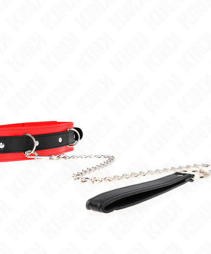 KINK - BASIC MODEL COLLAR WITH LEASH 65 CM MODEL 3 RED 53 X 5 CM