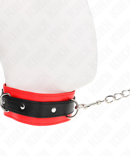 KINK - BASIC MODEL COLLAR WITH LEASH 65 CM MODEL 3 RED 53 X 5 CM