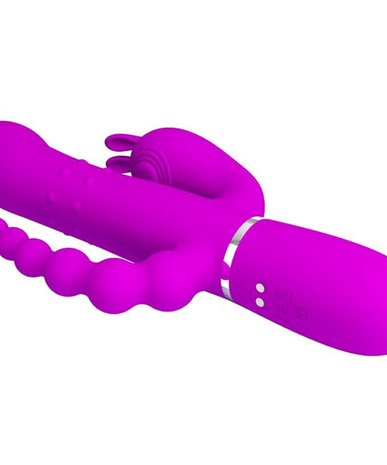 PRETTY LOVE - CAMMY DRIEVOUDIGE VIBRATOR MULTIFUNCTIONEEL 4 IN 1 ROZE