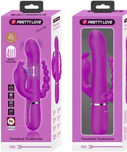 PRETTY LOVE - CAMMY DRIEVOUDIGE VIBRATOR MULTIFUNCTIONEEL 4 IN 1 ROZE