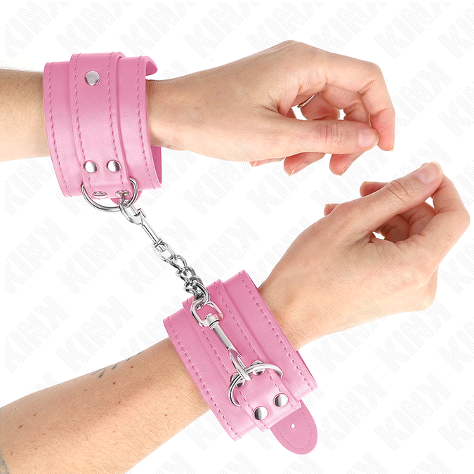 KINK - EENVOUDIGE ROZE VERSTELBARE POLSBANDEN 20-23 CM X 5.5 CM