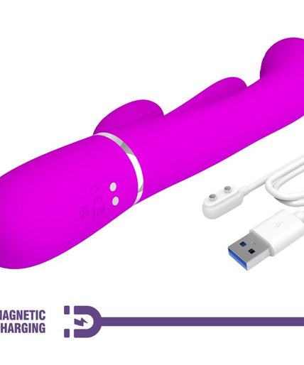 PRETTY LOVE - SHANIA TRIPLE RABBIT VIBRATOR MULTIFUNCTION PINK