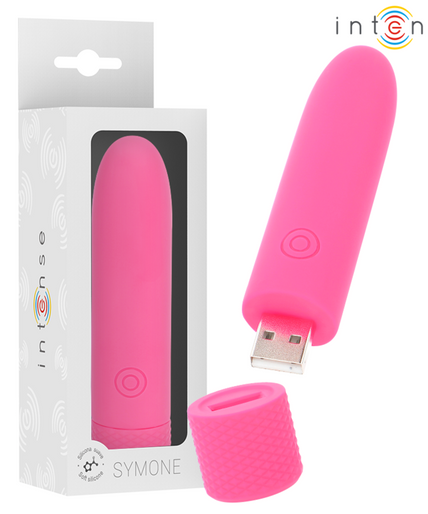 INTENSE - SYMONE USB OPLAADBARE VIBRERENDE KOGEL 8 VIBRATIES ROZE 10 X 2.2 CM