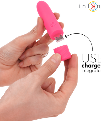 INTENSE - SYMONE USB RECHARGEABLE VIBRATING BULLET 8 VIBRATIONS PINK 10 X 2.2 CM