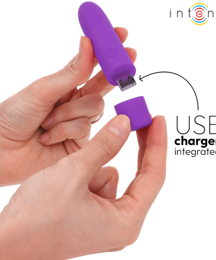 INTENSE - SYMONE USB RECHARGEABLE VIBRATING BULLET 8 VIBRATIONS PURPLE 10 X 2.2 CM