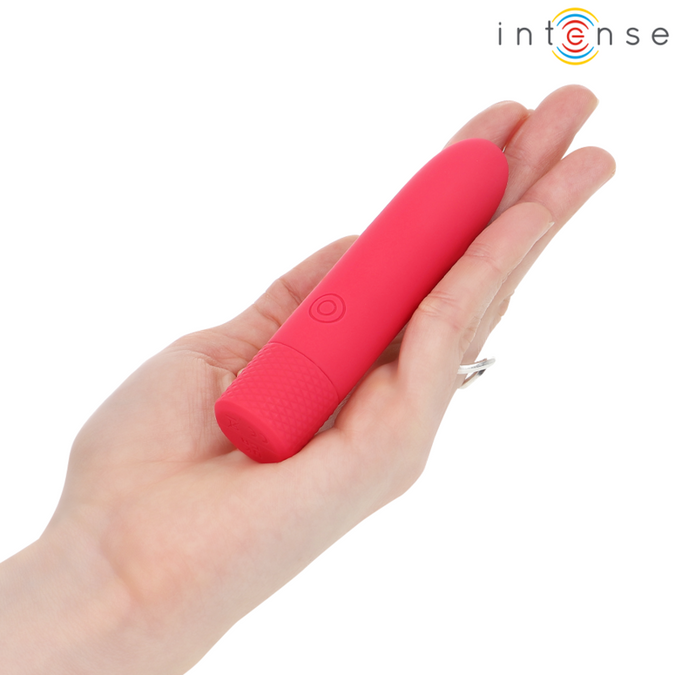 Intense – Symone USB-oplaadbare trillende bullet met 8 vibraties Rood 10 x 2,2 cm