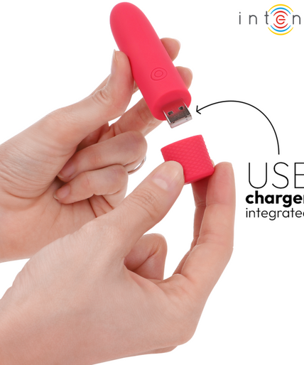 INTENSE - SYMONE USB RECHARGEABLE VIBRATING BULLET 8 VIBRATIONS RED 10 X 2.2 CM