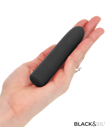 Zwart & Zilver – Geri USB Oplaadbare Vibrerende Kogel met 8 Vibraties Zwart 10 x 2,2 cm