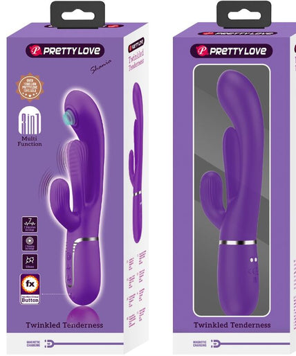 PRETTY LOVE - SHANIA TRIPLE RABBIT VIBRATOR MULTIFUNCTION PURPLE