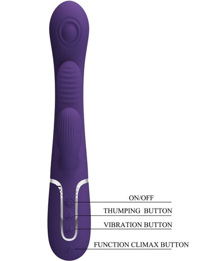 PRETTY LOVE - SHANIA TRIPLE RABBIT VIBRATOR MULTIFUNCTION PURPLE