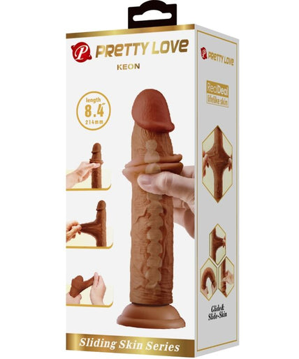 PRETTY LOVE - KEON REALISTIC DILDO 21 CM BROWN