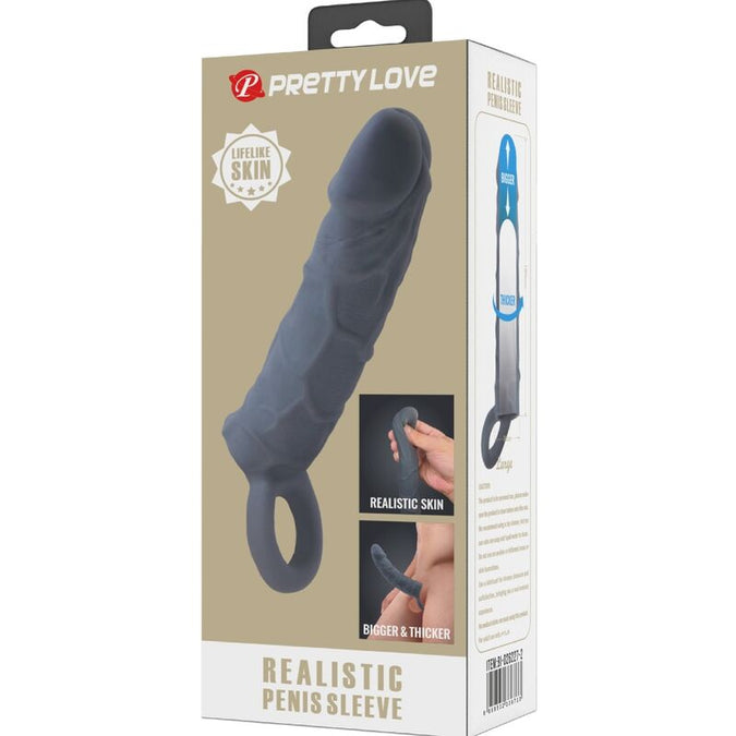 PRETTY LOVE - REALISTISCHE PENISHULS VAN HUIDKLEUR DONKERGRIJS