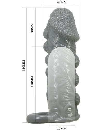 PRETTY LOVE - REALISTIC PENIS ENLARGER AND DELAY SLEEVE GREY