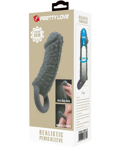 PRETTY LOVE - REALISTIC PENIS ENLARGER AND DELAY SLEEVE MODEL 2 GREY