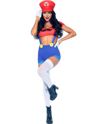 Leg Avenue – Sexy kostuum Mario Bros rood/blauw S