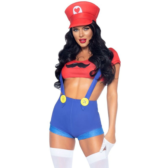 Leg Avenue – Sexy kostuum Mario Bros rood/blauw M