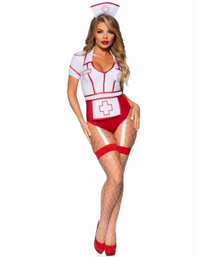 LEG AVENUE - SEXY NURSE COSTUME RED/WHITE M