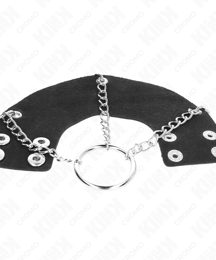 KINK - PENIS RING 4 CM CHAIN 7 CM METAL WITH LEATHER BELT