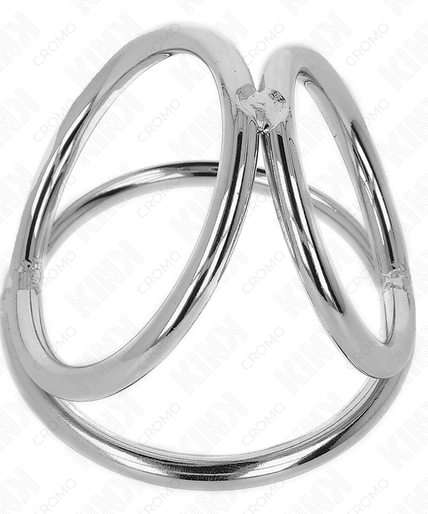 KINK - TRIPLE CHROME METAL PENIS RING 3.2 CM TO 4.5 CM