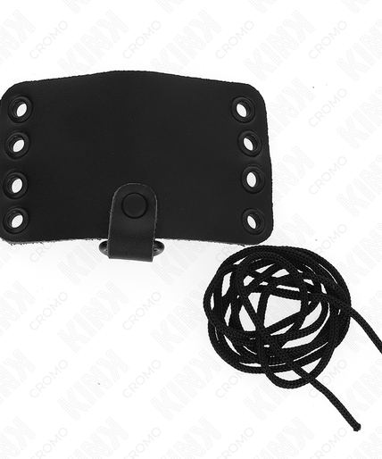KINK - LEATHER PENIS RING WITH LACE CLOSURE AND LACES