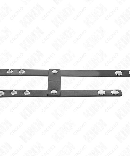 KINK - ADJUSTABLE DOUBLE LEATHER PENIS RING