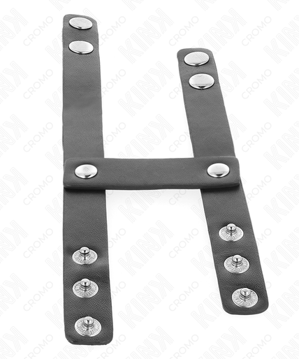KINK - ADJUSTABLE DOUBLE LEATHER PENIS RING