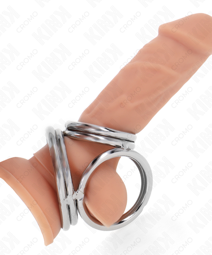 KINK - TRIPLE CHROME METAL PENIS RING 3.8 CM TO 5 CM MODEL 1