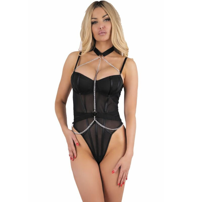 LIVCO CORSETTI FASHION - RUBIKA LC XG079 BODY MET CHOKER ZWART L