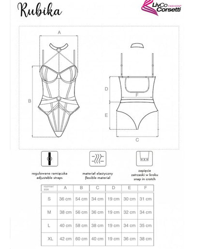 LIVCO CORSETTI FASHION - RUBIKA LC XG079 BODY MET CHOKER ZWART L