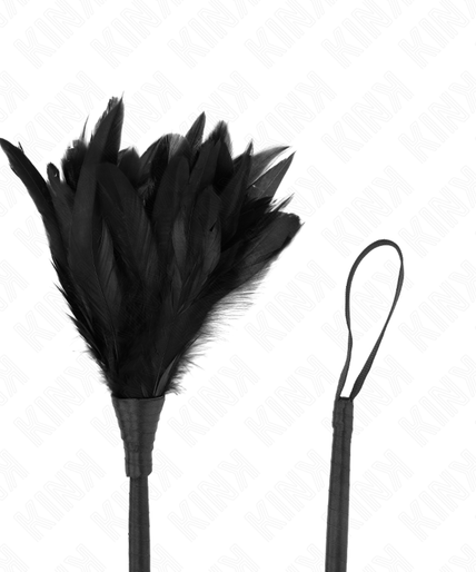 KINK - BLACK MAIDS HORN SHAPED TICKLE CHICKEN FEATHERS 36 CM