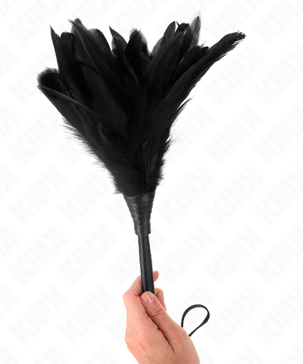 KINK - BLACK MAIDS HORN SHAPED TICKLE CHICKEN FEATHERS 36 CM